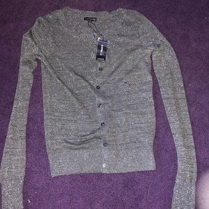 gray/silver cardigan